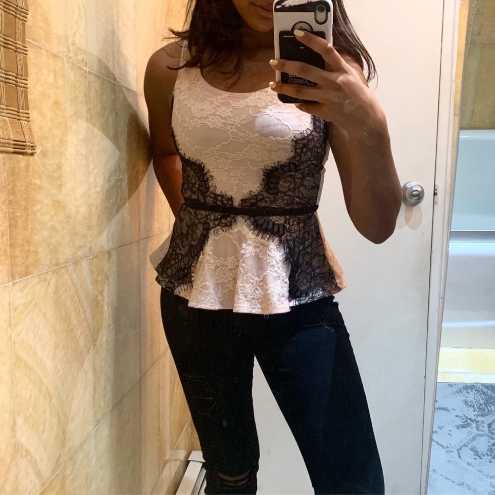 Lace peplum top